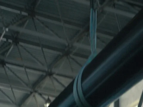 Pipe is lowered on the crane. Enterprise for production of pipes Video stock 77925339