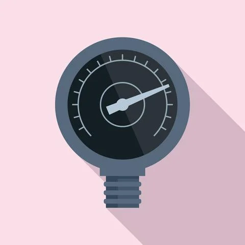 Pipe manometer icon flat vector. Gas meter Illustrazione stock