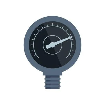 Pipe manometer icon flat vector. Gas meter Stock Illustration