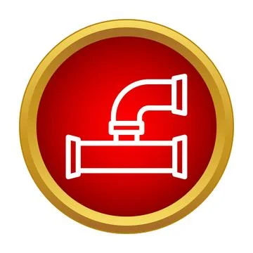 Pipe network connection icon symbol in red circle Illustrazione stock