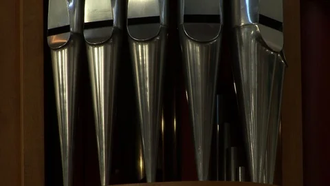 Pipe Organ Close up Camera pan Stock Footage 85834353