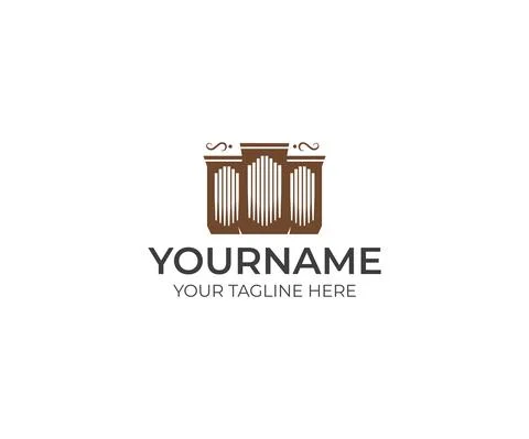 Pipe organ logo design Stock Illustration