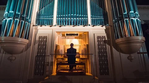 Pipe Organ At Philharmonic Hall Vídeos de archivo 73673191