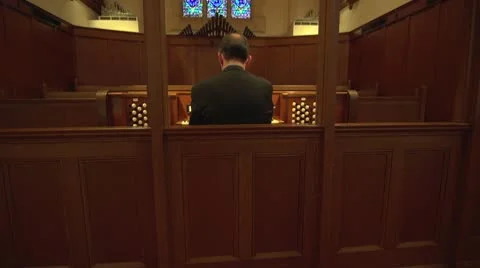 Pipe Organist Playing (untrimmed) Stock Footage 10712853