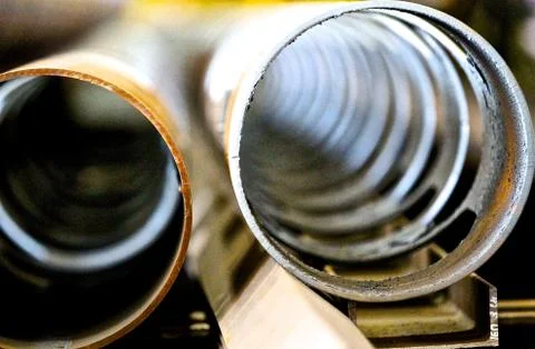 Pipe with oval holes 写真素材