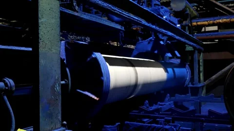 Pipe painting on automatic machine Stock Footage 309836223