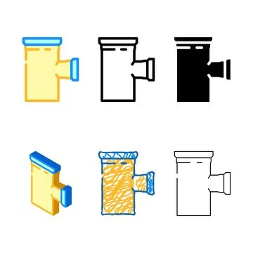 Pipe pipeline types color icon vector Stock Illustration