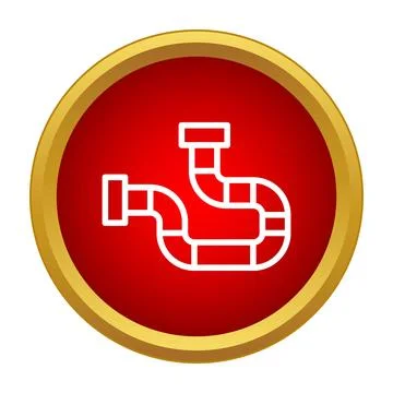 Pipe plumbing system icon for drain water Stock Illustration