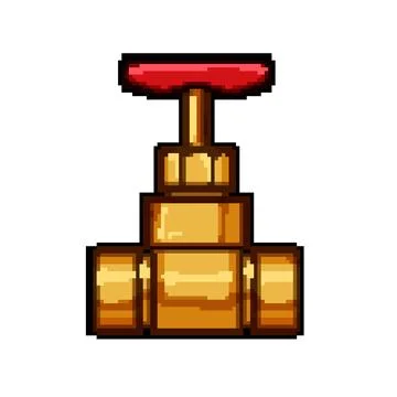 Pipe plumbing valve pixel art vector illustration Stockillustratie