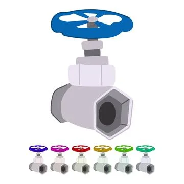 Pipe plumbing valve vector cartoon graphic Stock Illustration