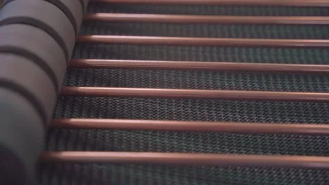 Pipe Reducer Machinery Production - Copper and Steel Pipes on Factory Line Stock Footage 330493649