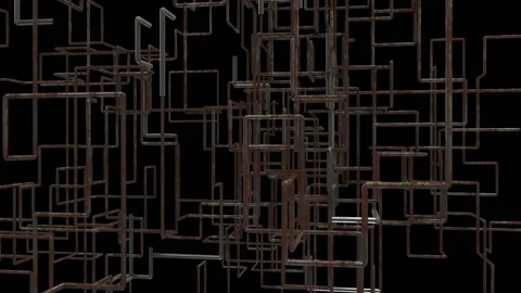 Pipe renovation from old rusty to new metallic. Stock Footage 123827513