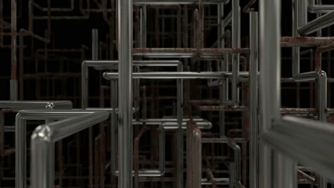Pipe renovation from old rusty to new metallic. Stock-Footage 124015131