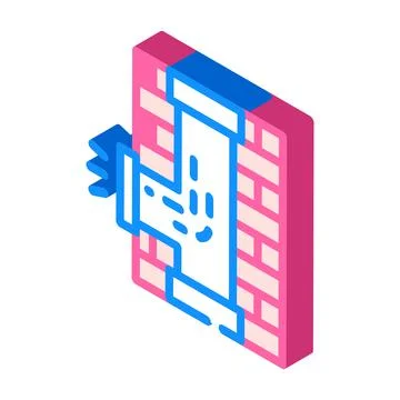 Pipe repair isometric icon vector sign illustration 스톡 일러스트