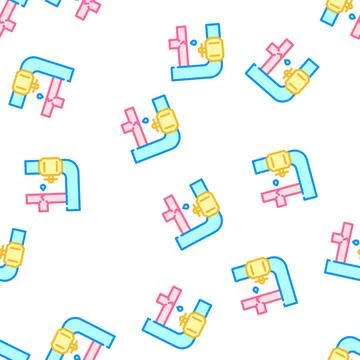 Pipe repair vector seamless pattern line 스톡 일러스트