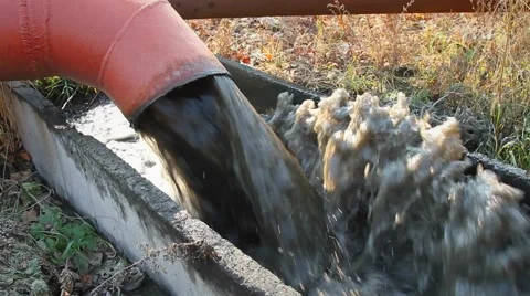 Pipe with sewage, Russia Stock Footage 43415798