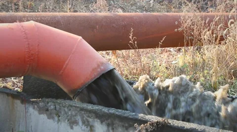 Pipe with sewage, Russia Stock Footage 43416094