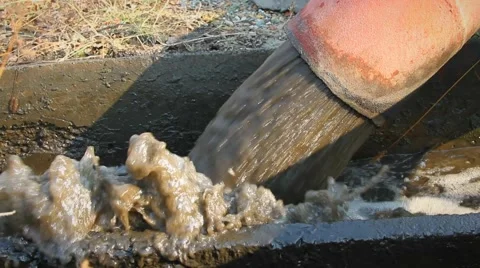 Pipe with sewage, Russia Stock Footage 43420003