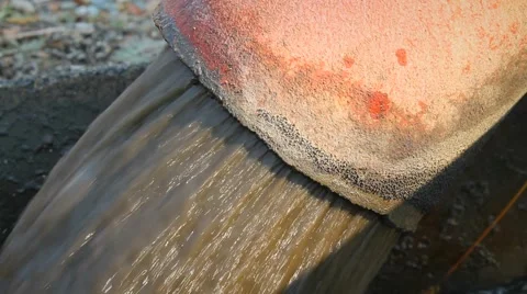 Pipe with sewage, Russia Stock Footage 43456316