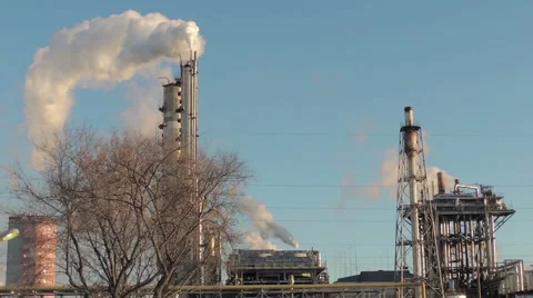 Pipe smoke, oil refining (1) Video stock 45587903