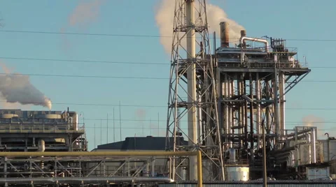 Pipe smoke, oil refining (3) Video stock 45587951