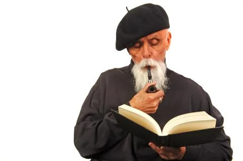 Pipe smoker Stock Photos