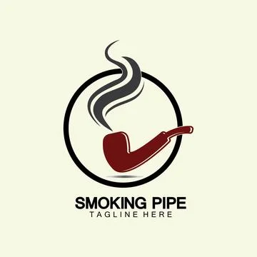 Pipe Smoking Logo icon vector illustration design.Tobacco, cigar, pipe icon v Stock Illustration