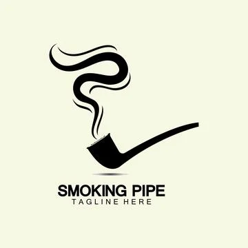Pipe Smoking Logo icon vector illustration design.Tobacco, cigar, pipe icon v Stock Illustration