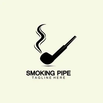 Pipe Smoking Logo icon vector illustration design.Tobacco, cigar, pipe icon v Stock Illustration