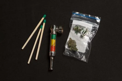 Pipe for smoking medical marijuana Stock Photos