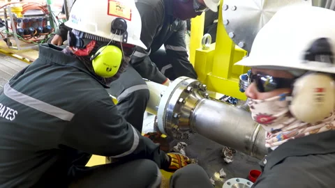 Pipe Spool Installation. Stock Footage 158153491