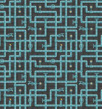 Pipe steampunk seamless pattern Stock Illustration