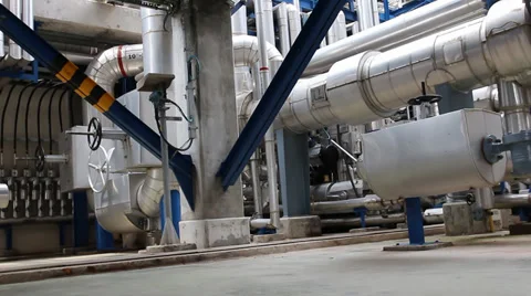 Pipe with structure in factory Stockbeeldmateriaal 31054993