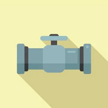 Pipe tap icon flat vector. Pipeline drain Stock Illustration