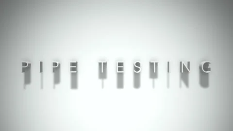 Pipe testing 3D title animation white text on a white background 動画素材 299647238