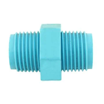 Pipe with threaded on white background . Stock Photos