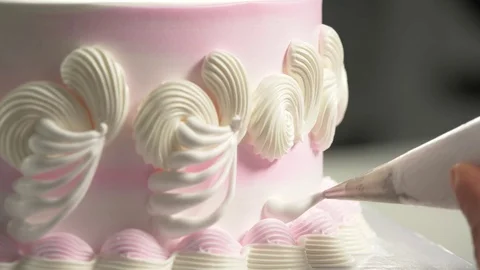 Pipe Topping Cream Stock Footage 113093857