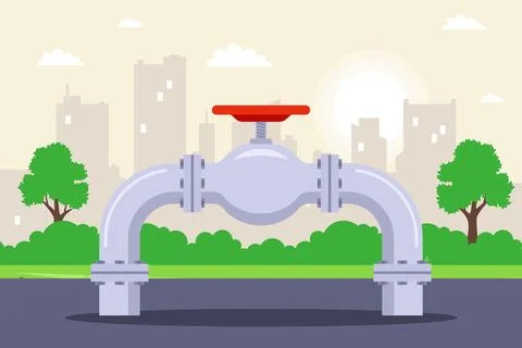 A pipe from underground for pumping liquids. Stock Illustration