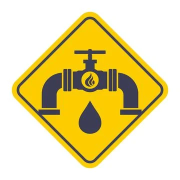 Pipe with valve icon on yellow background. Stock Illustration