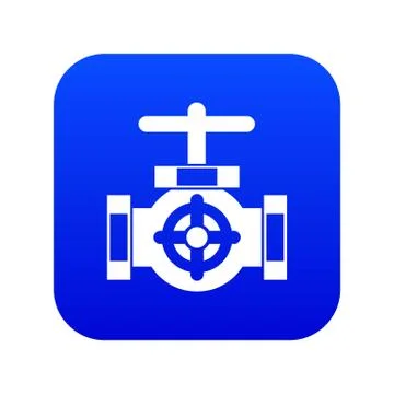 Pipe with a valves icon digital blue Illustrazione stock
