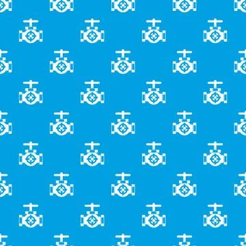 Pipe with a valves pattern seamless blue Stock Illustration