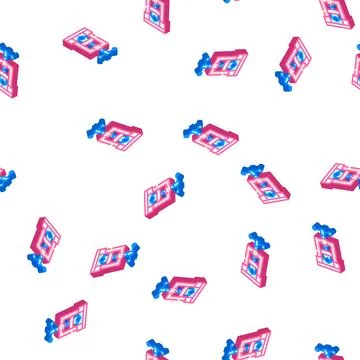 Pipe vice isometric icon seamless pattern Stock Illustration