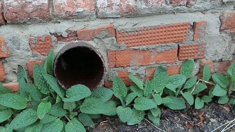 Pipe from the wall 01 Stock Footage 106490826