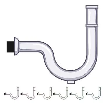 Pipe waste drain trap cartoon vector graphic Stock Illustration