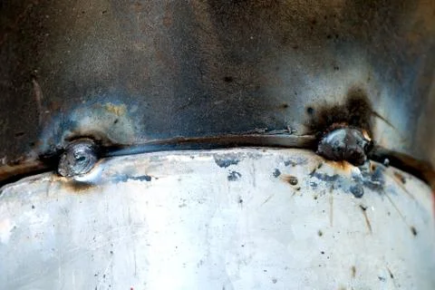 Pipe welded on the pipeline construction. Stockfoto's