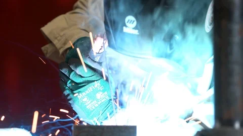 Pipe welding 1 Stock Footage 95541607