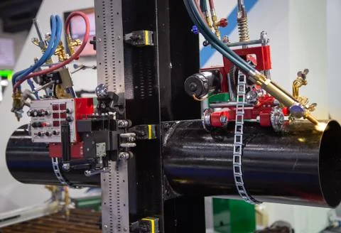 Pipe welding machine Stock Photos