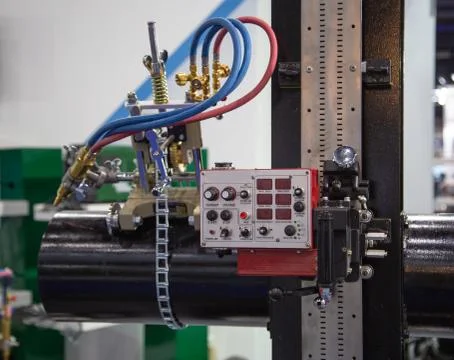 Pipe welding machine Foto stock
