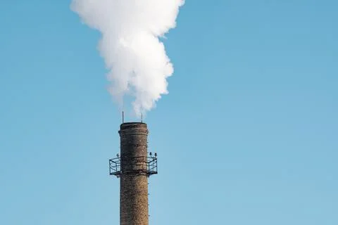 Pipe with white smoke Stock Photos