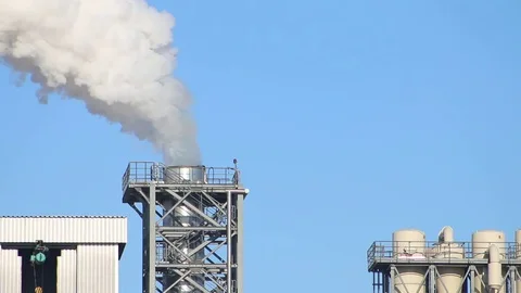 Pipe white smoke pollution Video stock 74248806